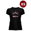 Kadn Bisiklet Yaka Black Pink Temal Siyah (XS) T-shirt