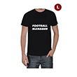 Erkek Bisiklet Yaka Football Manager Temal Siyah T-Shirt (L) Beden