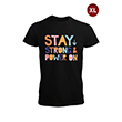 Erkek Bisiklet Yaka Stay Strong Temal Siyah T-Shirt (XL) Beden